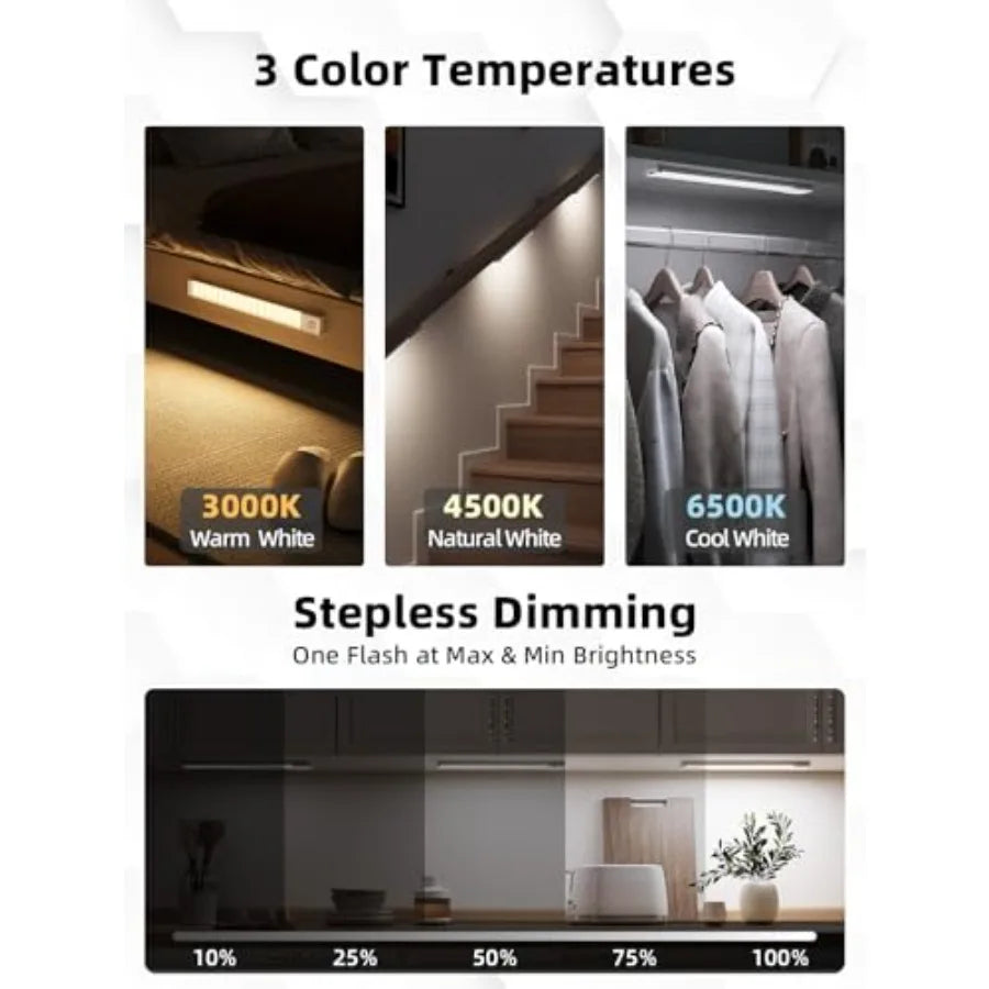 Wireless Motion Sensor Led Under Cabinet Lights With Charging Dock
