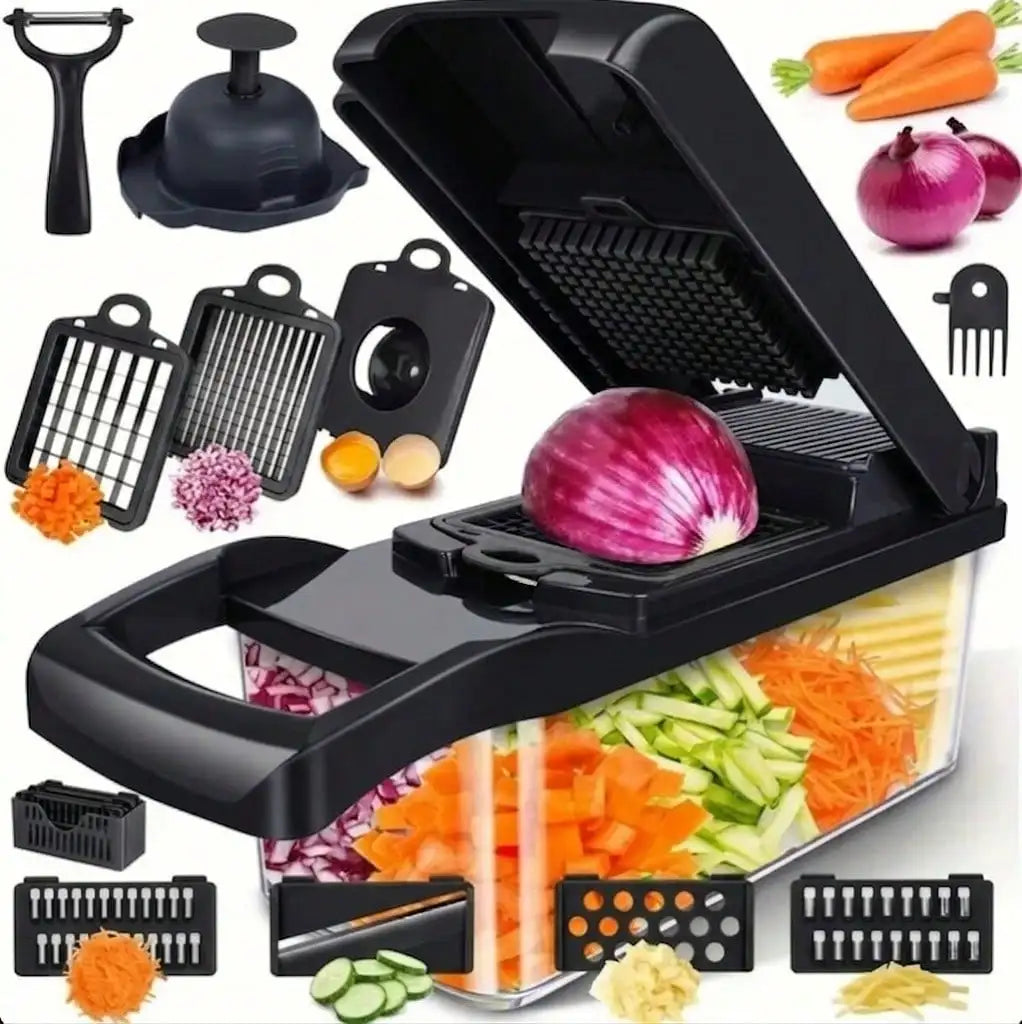 Professional 16-In-1 Vegetable Slicer Multi-Functional Chopper With 8 Blades