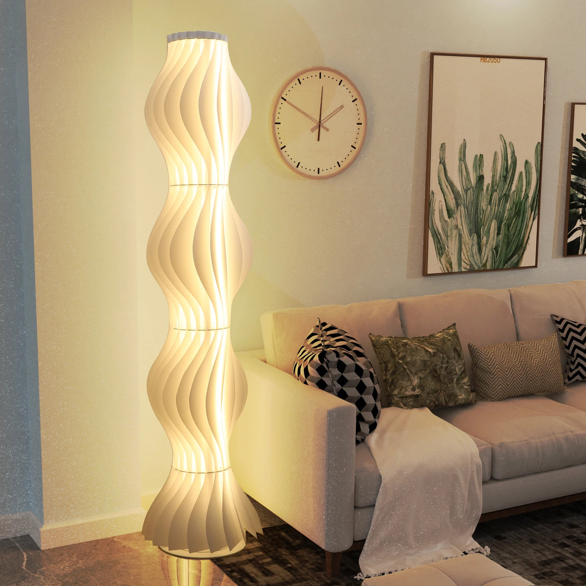Nordic Style Pleated Floor Lamp For Ambient Living Area
