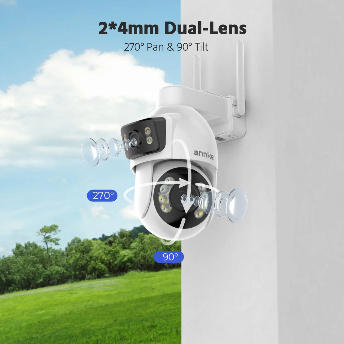 Annke Dual Lens PTZ Security Camera With AI Tracking Zoom