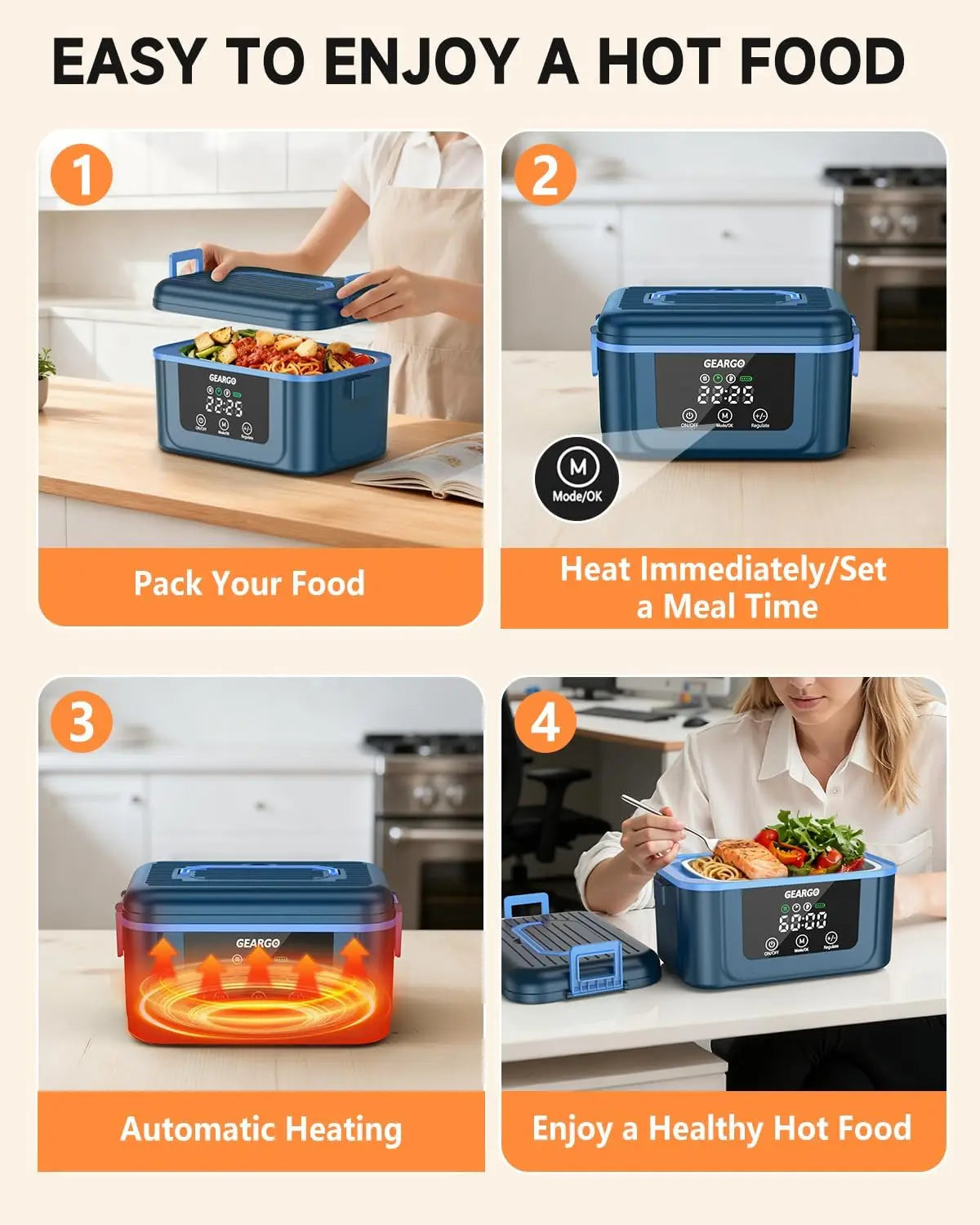 Cordless Rechargeable Electric Heated Lunch Box With Cooling System