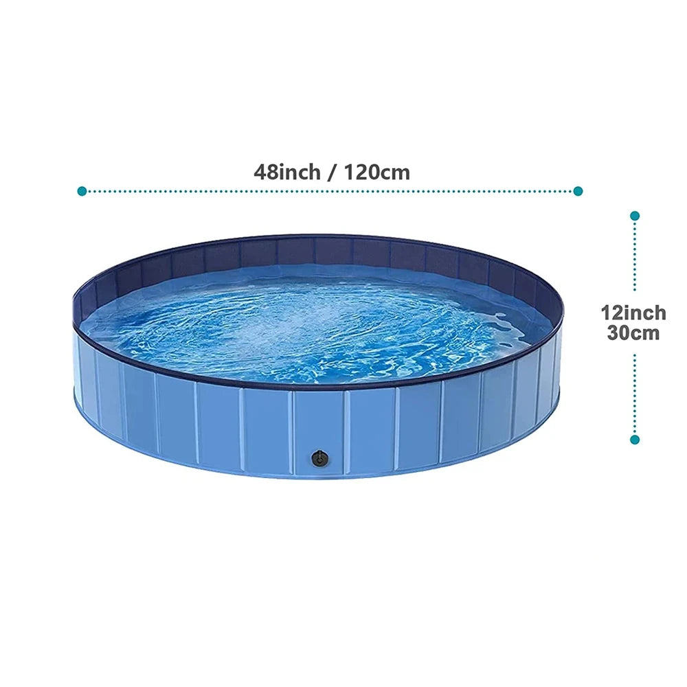 Foldable Portable Dog Swimming Pool Grooming Tub Metal Frame Bathtub