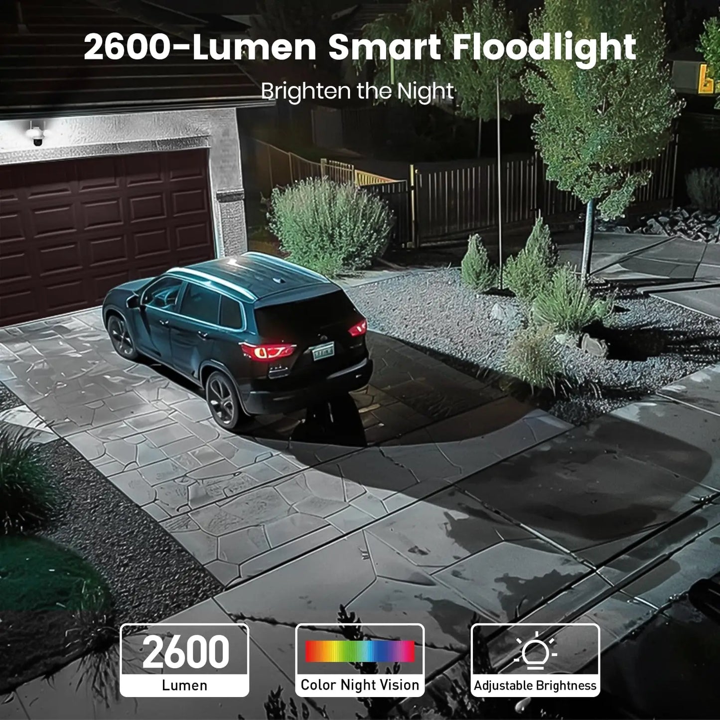 Dekco Wireless Outdoor Floodlight Security Camera With Night Vision