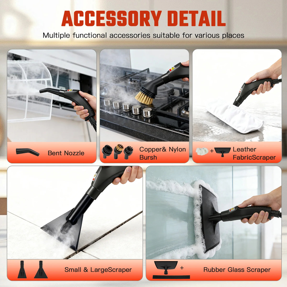 Professional Handheld Steam Cleaner With Adjustable Temperature Control