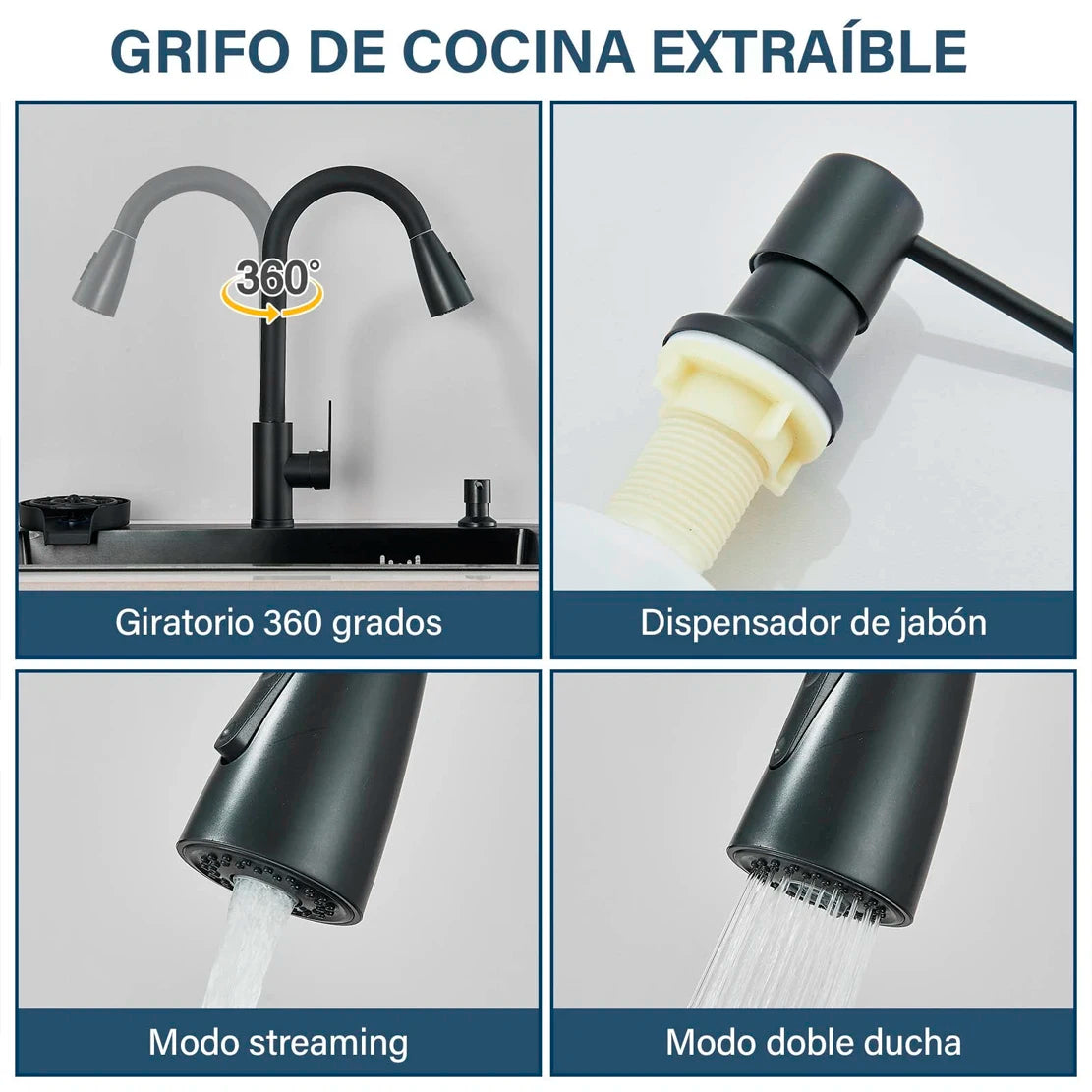 Suguword 304 Stainless Steel Kitchen Faucet With Dispenser