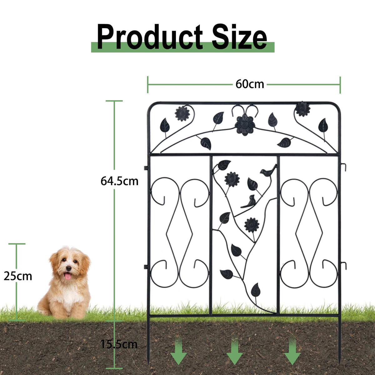 Decorative Powder Coated Metal Garden Fence Panels For Outdoors