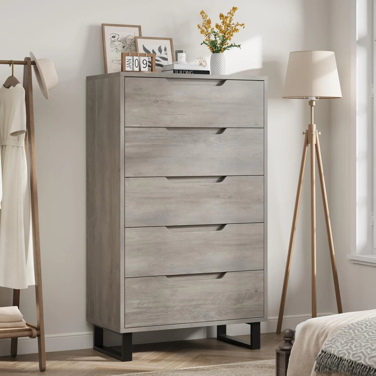 HiMISS Wooden Storage Dresser for Bedroom and Living Room
