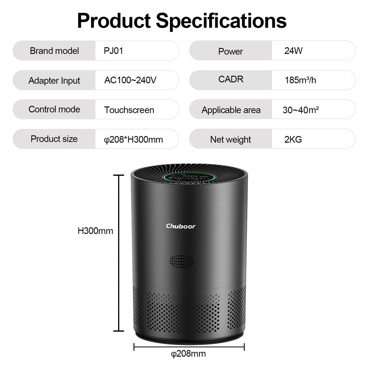 Chuboor H13 True HEPA Air Purifier With Smart App Controls