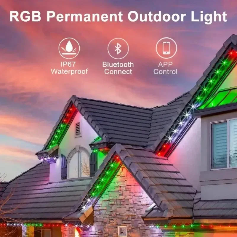 MIMIRGB Smart RGBIC Outdoor LED Eaves String Lights