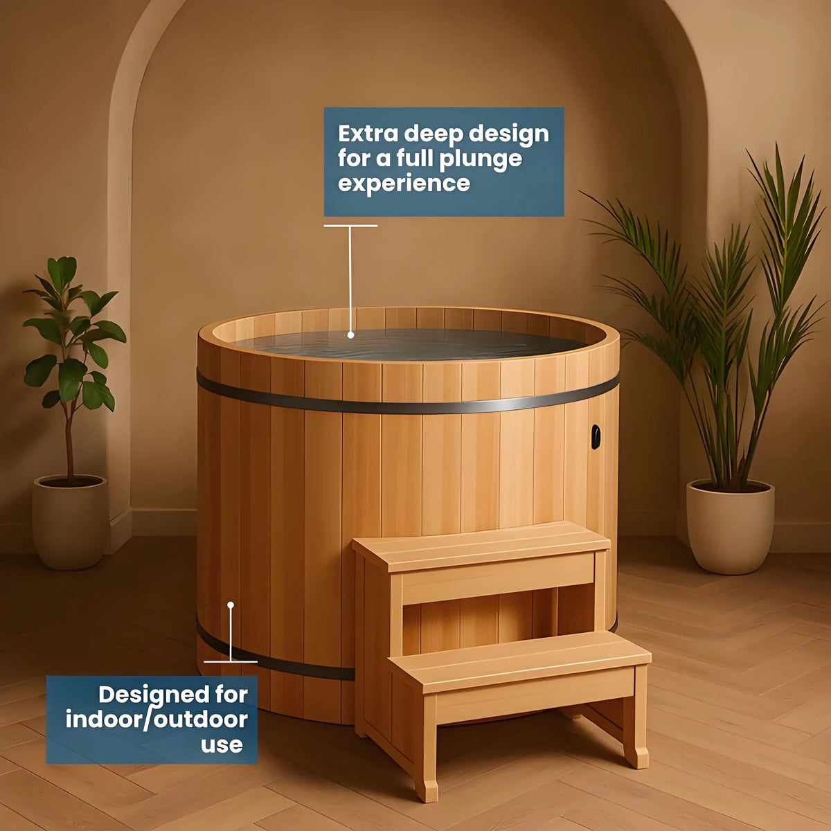 Premium Outdoor Cold Plunge Tub With Complete Chiller System