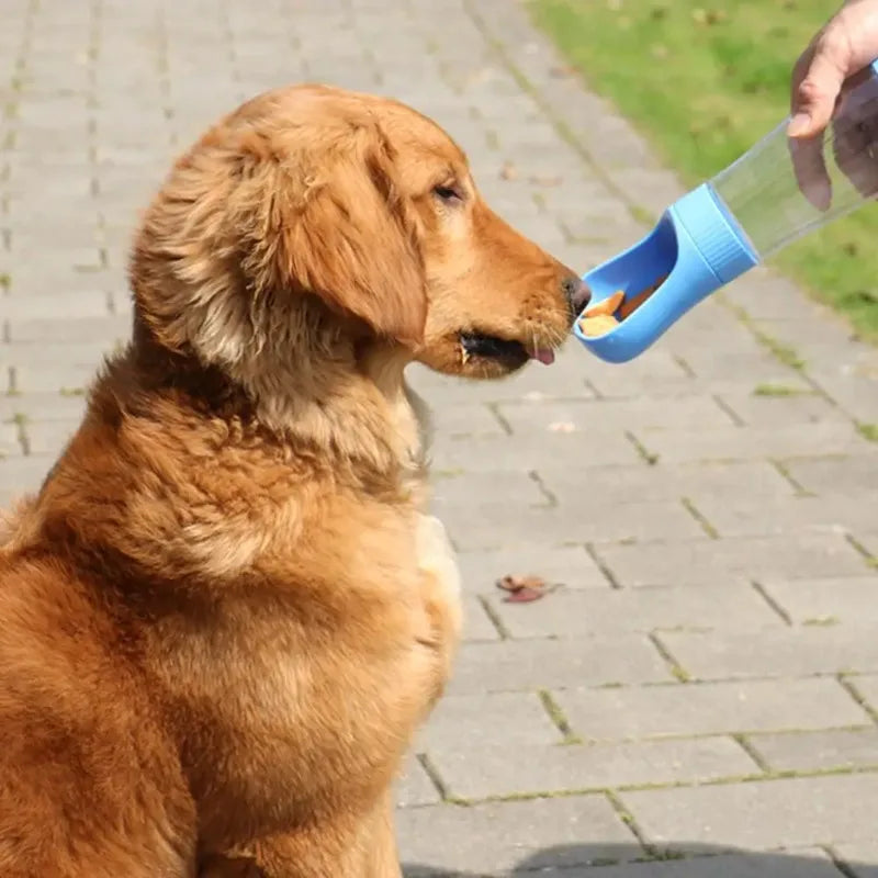 Portable Dog Water Bottle With Food Container For Pets