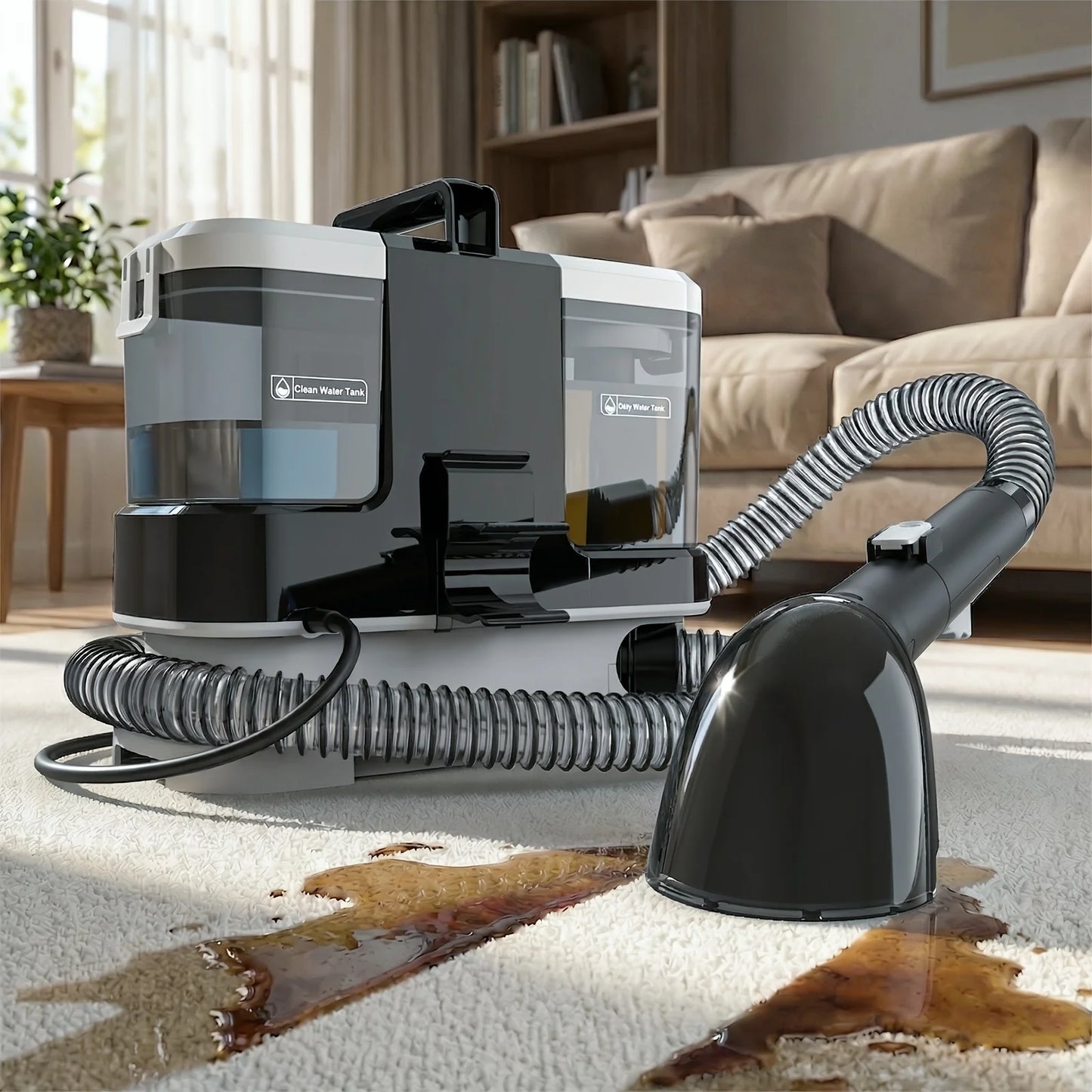 Lubluelu V2 Portable 3-in-1 Carpet Upholstery Vacuum Cleaner HEPA Filter