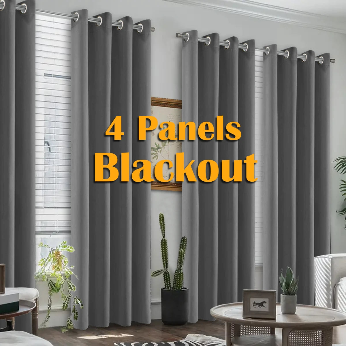Blackout Thermal Insulated Grommet Curtains for Bedroom and Living Room