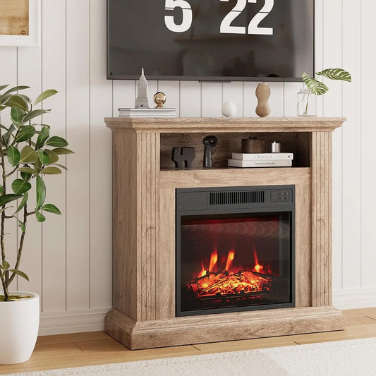 Freestanding Electric Fireplace TV Stand With Heater And Remote