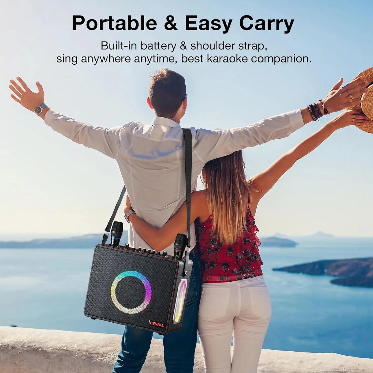 Portable Bluetooth Karaoke Speaker With Wireless Microphones