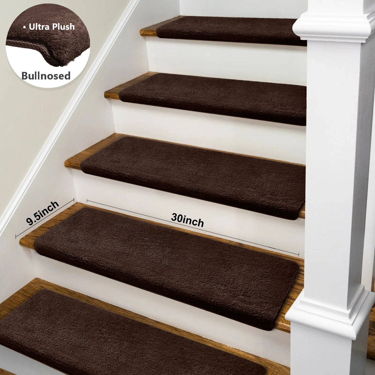 Premium Bullnose Stair Treads Non Slip Self Adhesive Carpet Mats