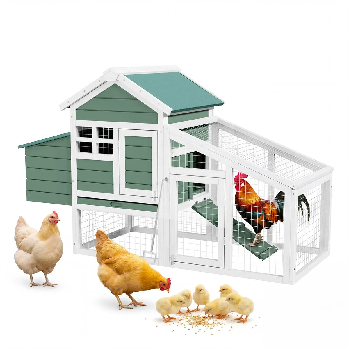 Wooden Chicken Coop With Nesting Box For Outdoor Hen Housing