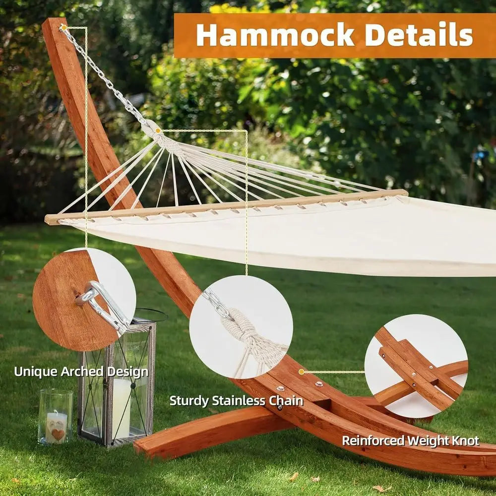 Premium Double Hammock With Stand For Patio And Garden Relaxation