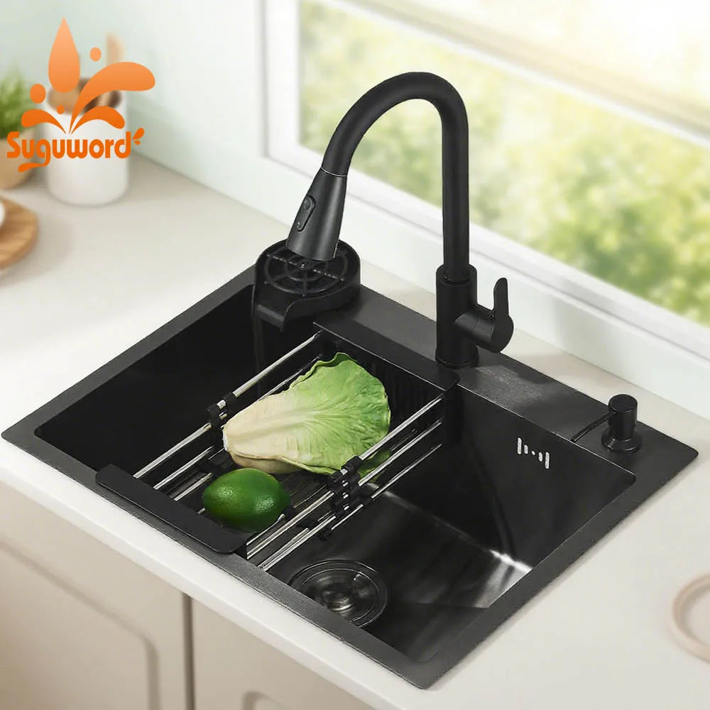 Suguword 304 Stainless Steel Kitchen Faucet With Dispenser