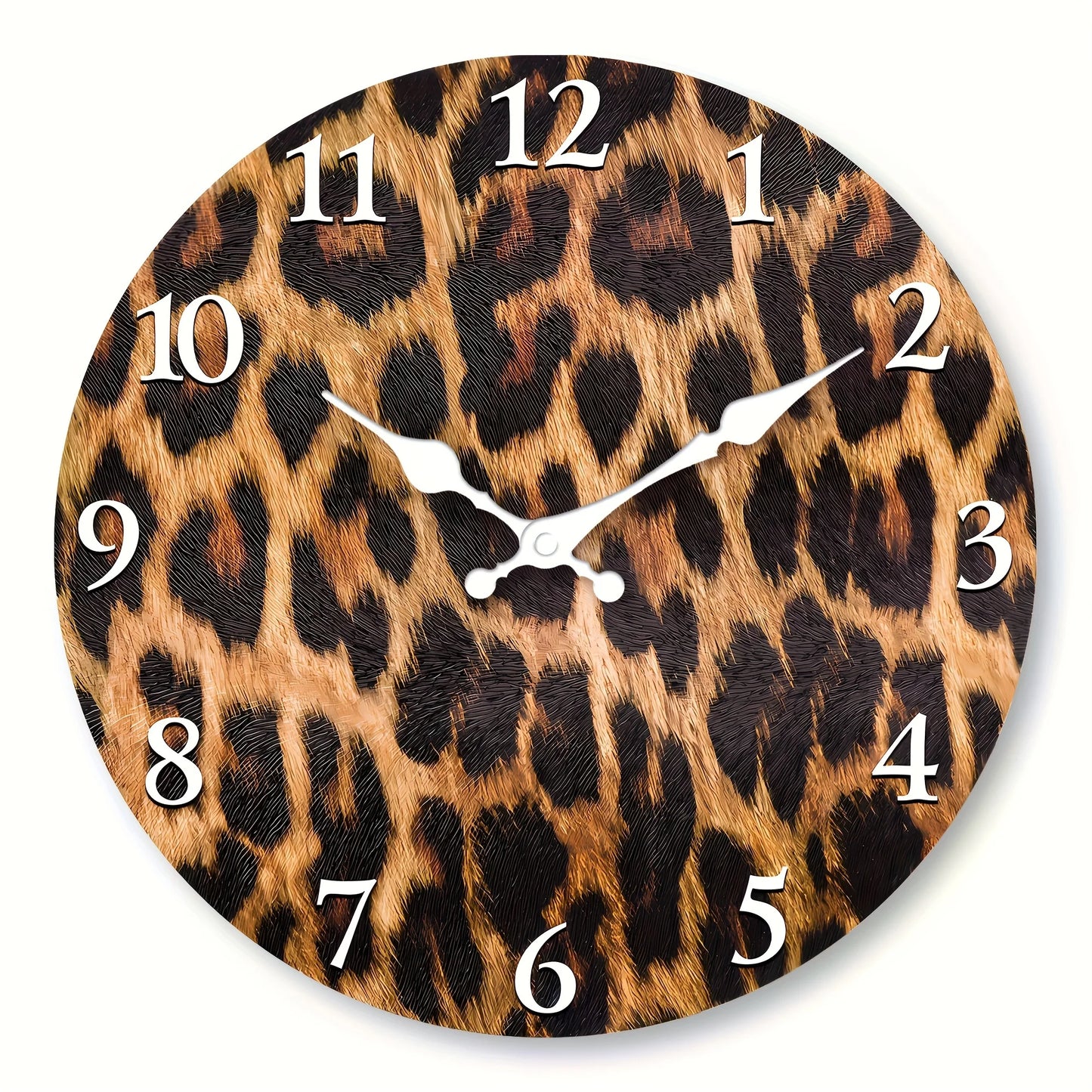 Elegant Leopard Print Silent Wall Clock For Home Decor