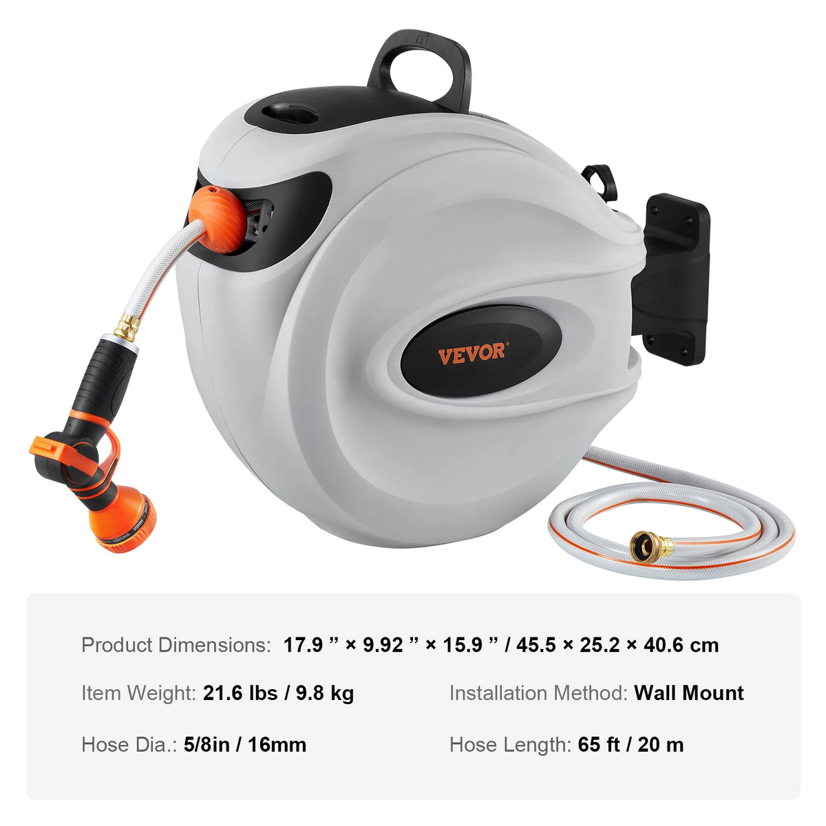 SucceBuy Retractable Hose Reel With Automatic Rewind And Swivel Mount