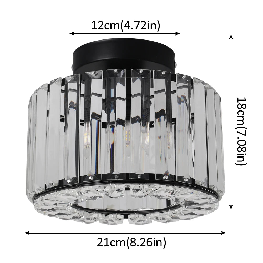 GreeLustr Modern Crystal Pendant Light Polished Chrome Nordic Ceiling Lamp