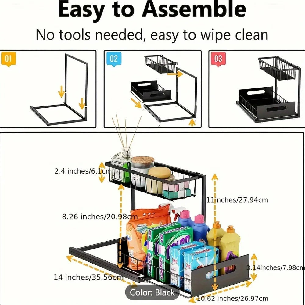 Stainless Steel Sliding Pull Out Cabinet Sorting Rack For Kitchen