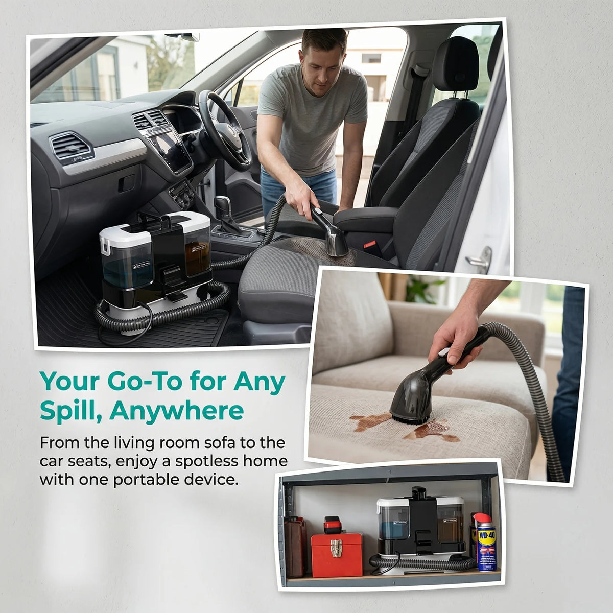 Lubluelu V2 Portable 3-in-1 Carpet Upholstery Vacuum Cleaner HEPA Filter