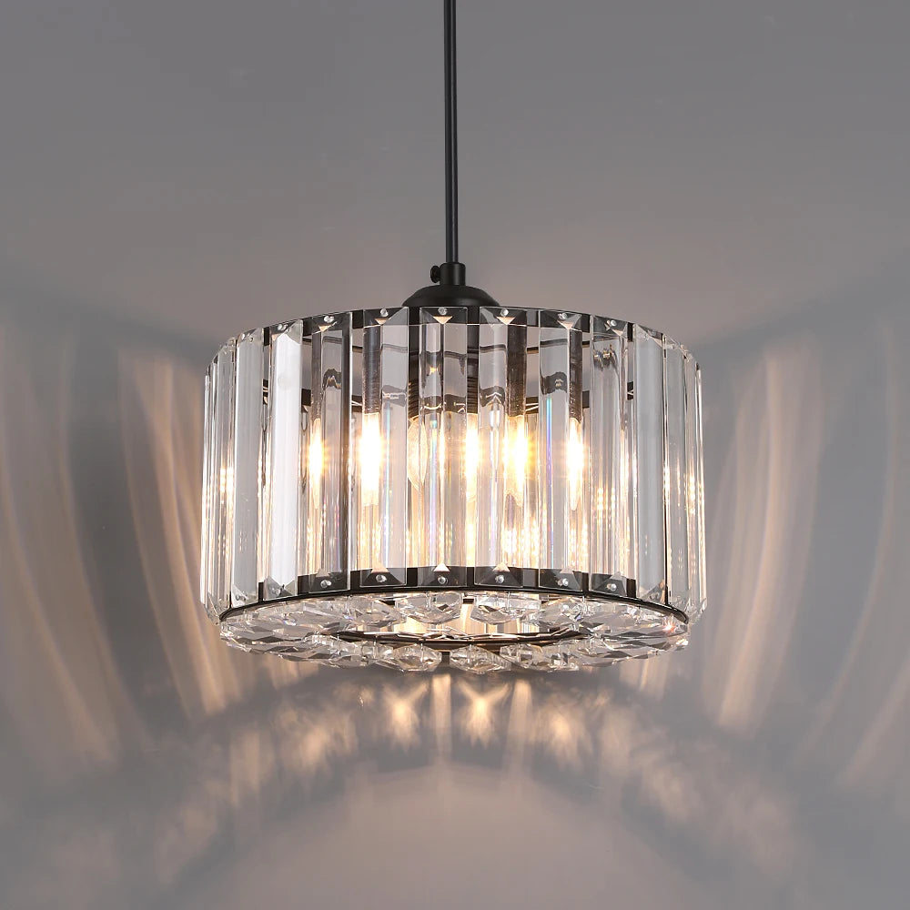 GreeLustr Modern Crystal Pendant Light Polished Chrome Nordic Ceiling Lamp