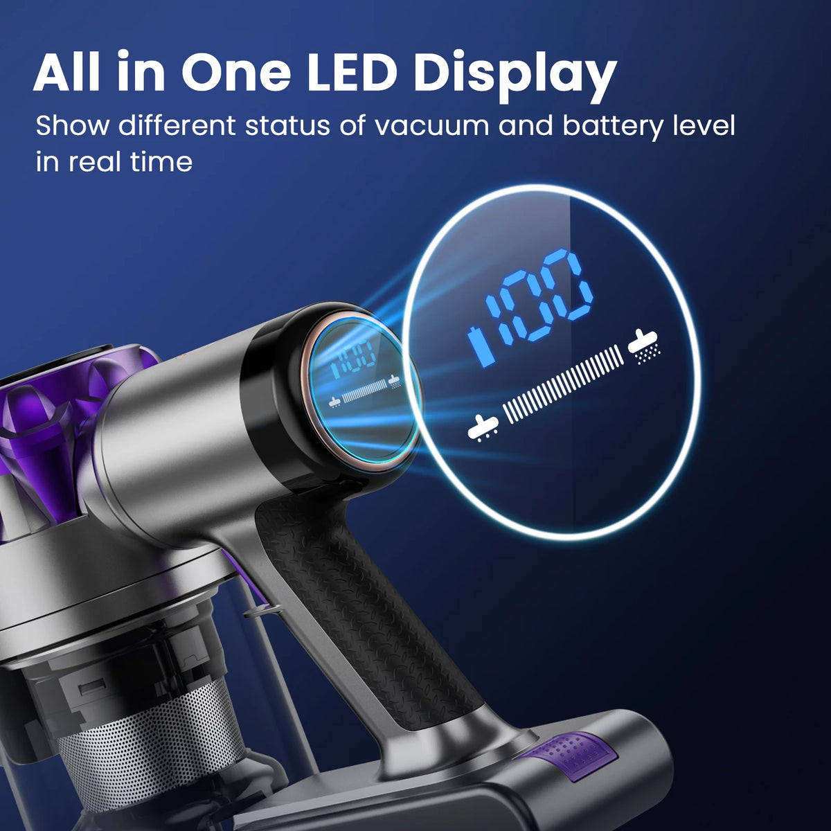 INSE S3P Powerful Cordless Stick Vacuum LED Display Free-Standing