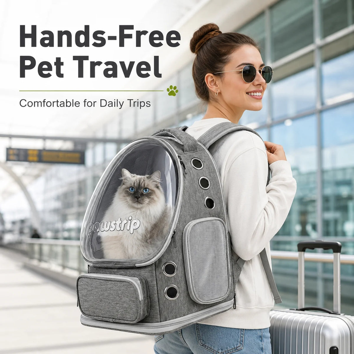 Breathable Bubble Cat Backpack Transparent Pet Carrier For Small Dogs