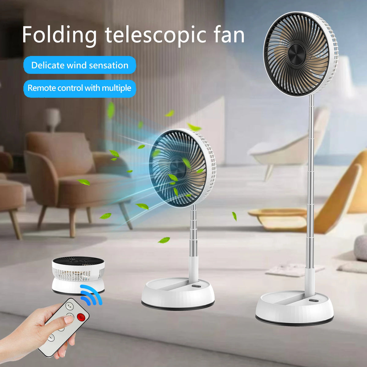 Tengkesi Portable Oscillating Fan With Remote Control And Battery
