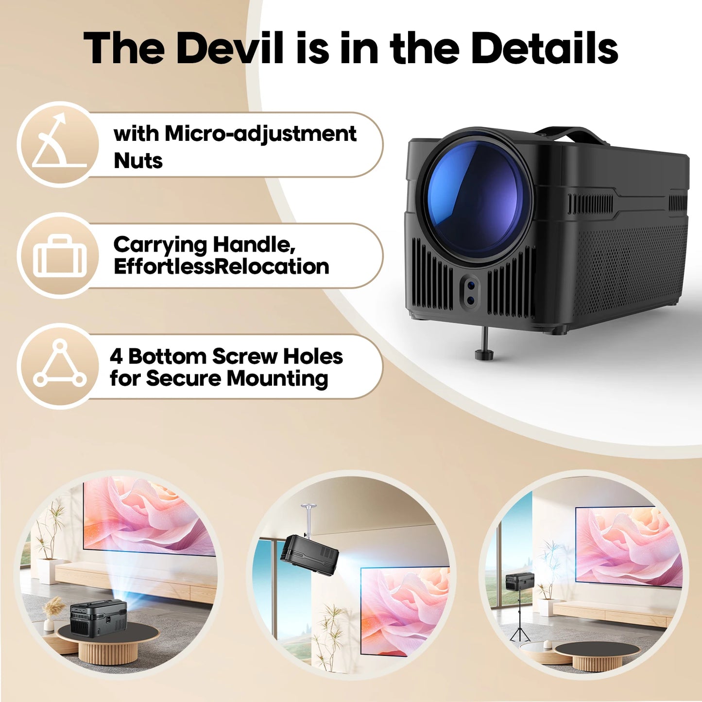 Magcubic Auto Focus Ultra Short Throw 1080P Home Projector