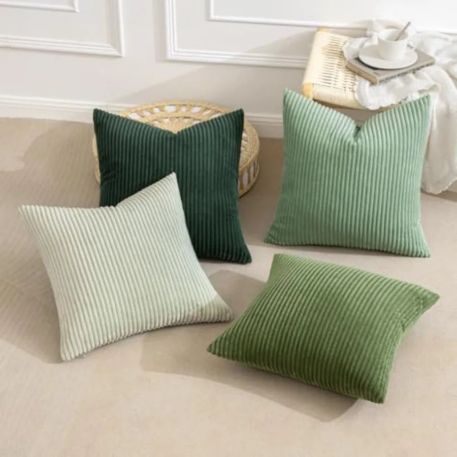 Modern Farmhouse Corduroy Throw Pillow Covers For Home Decor
