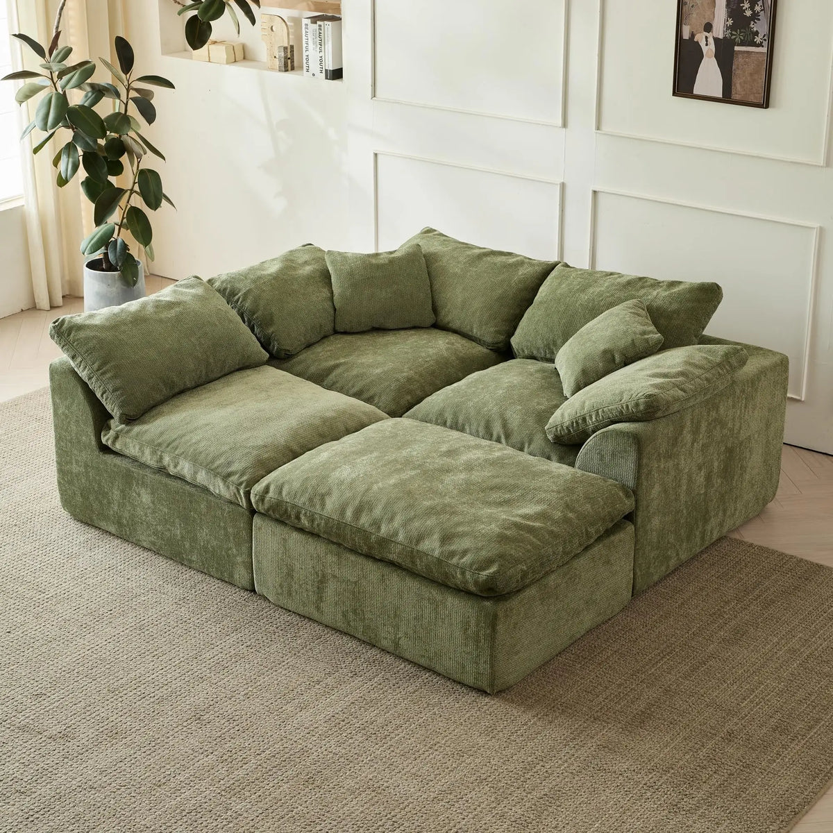 Yeflixvrau Contemporary L Shaped Modular Sectional Sofa