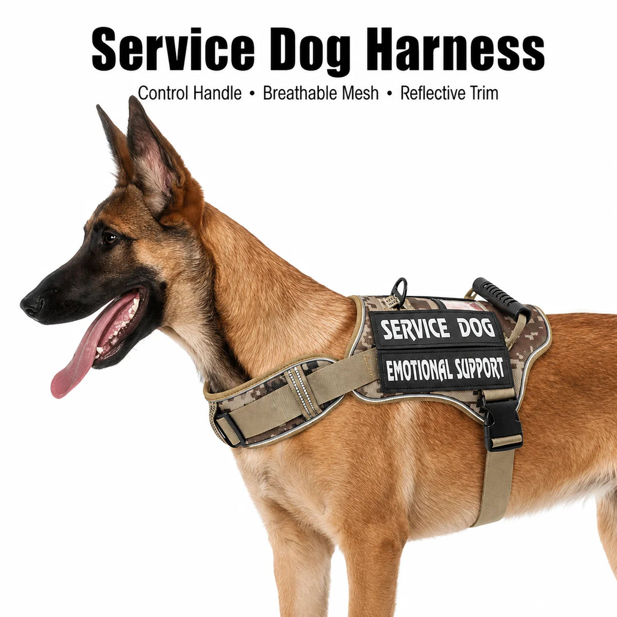 Adjustable Reflective Dog Harness Vest With Handle For Training
