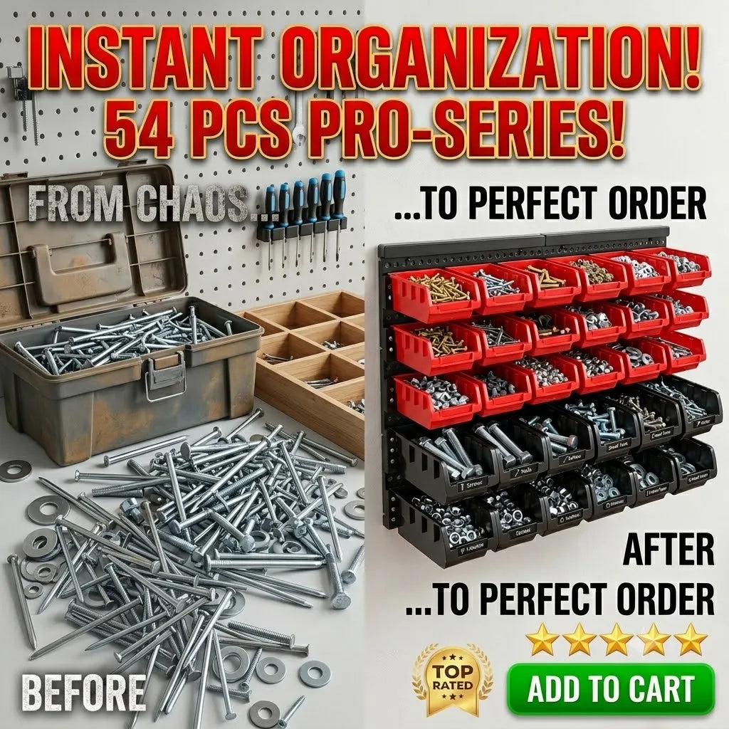 Wall Mounted Plastic Storage Bins Garage Hardware Tool Rack Organizer