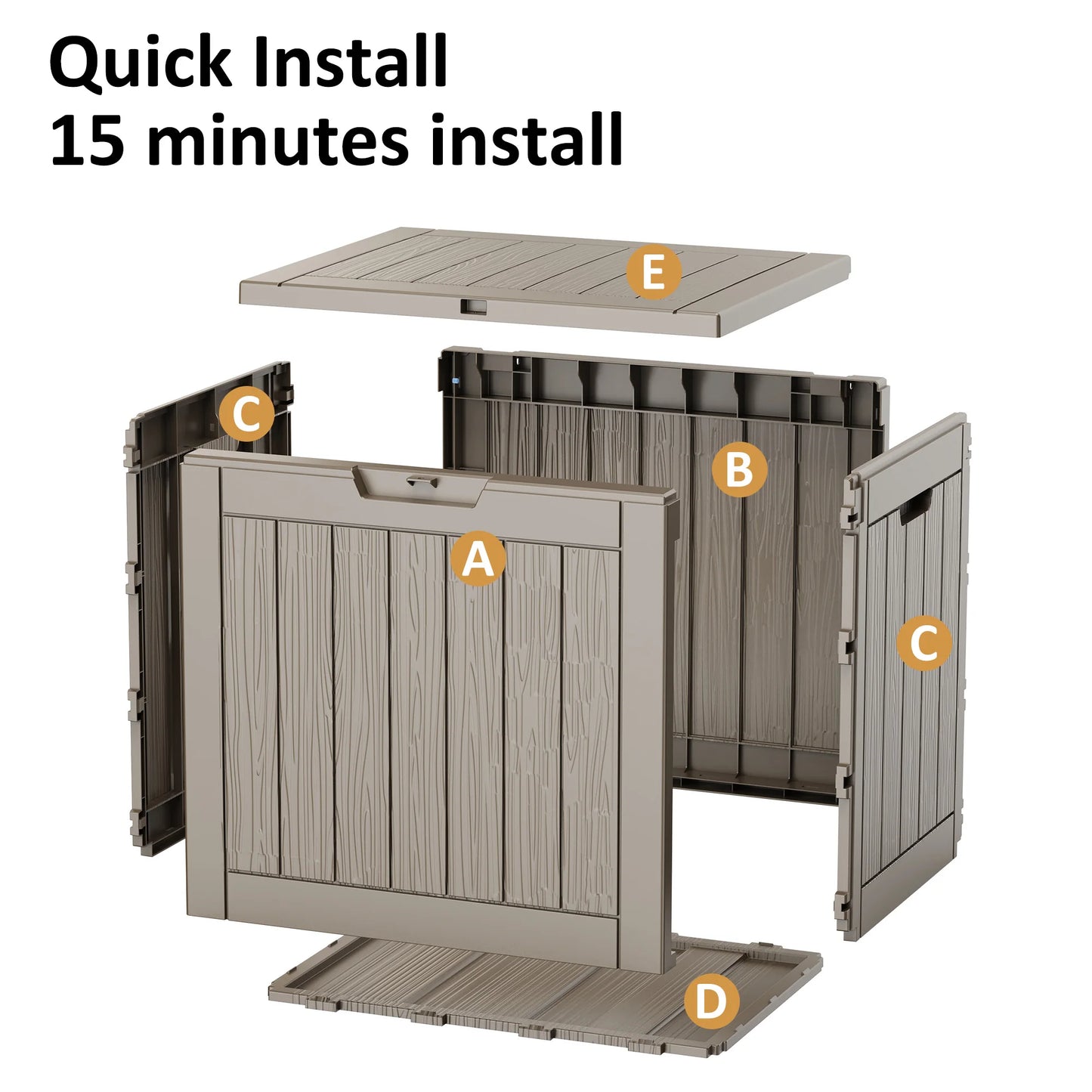 Waterproof Resin Outdoor Deck Box with Lock and UV Protection