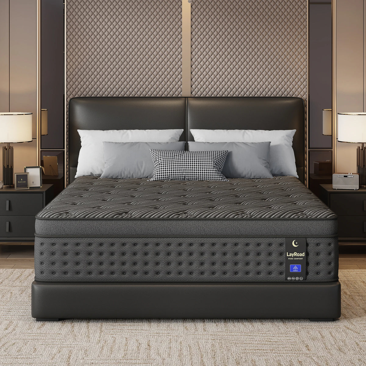 LAYROAD Memory Foam Hybrid Mattress With Pocket Springs Medium Firm