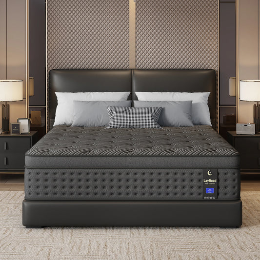 LAYROAD Memory Foam Hybrid Mattress With Pocket Springs Medium Firm
