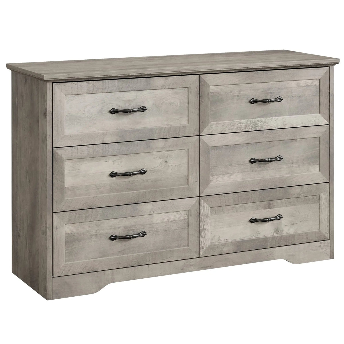 Studyset Six Drawer Wood Dresser for Bedroom and Living Room