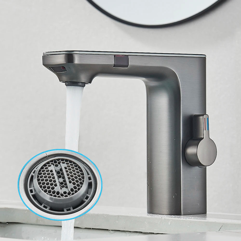 Saflihcar Smart Sensor Bathroom Basin Faucet Deck Mount Mixer