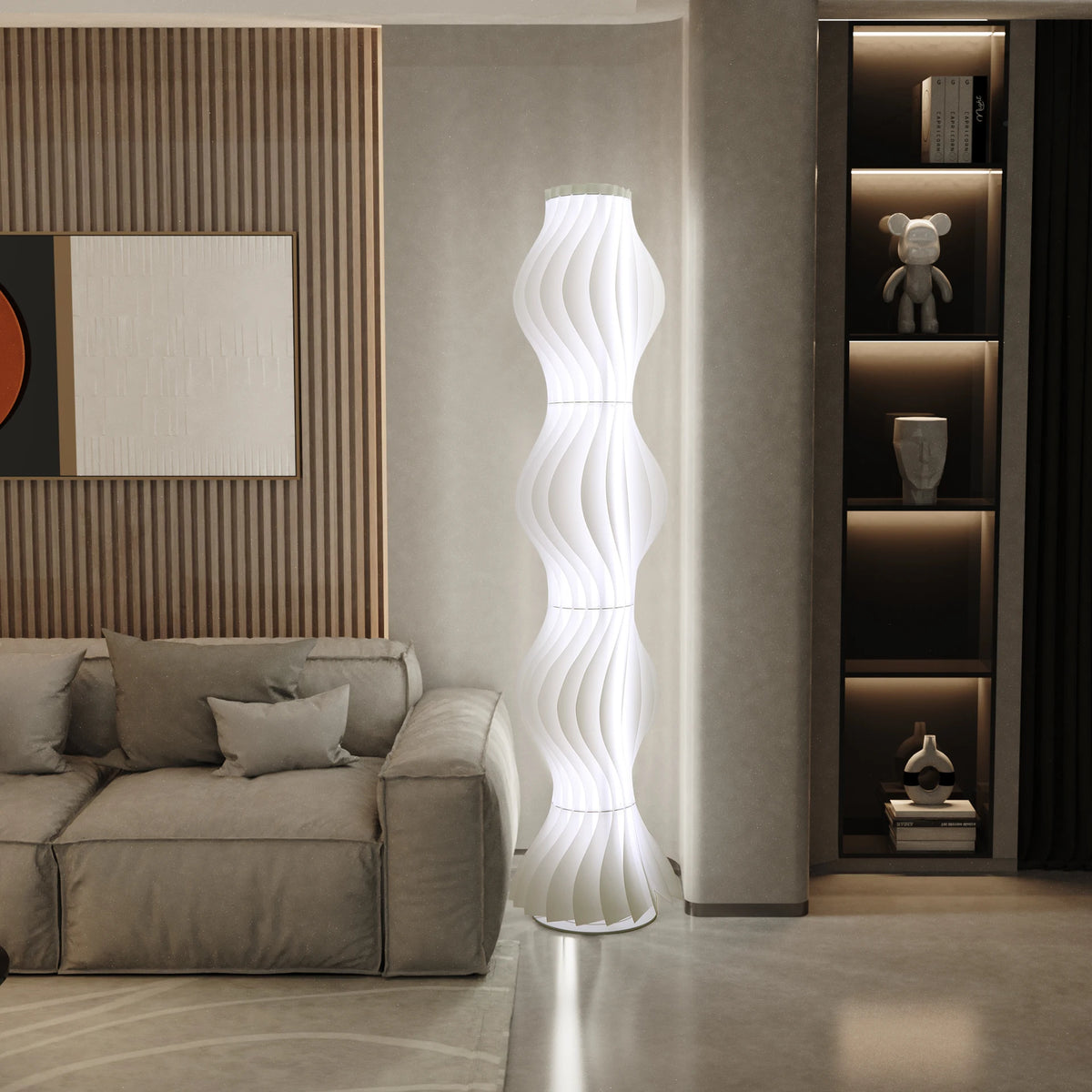 Nordic Style Pleated Floor Lamp For Ambient Living Area