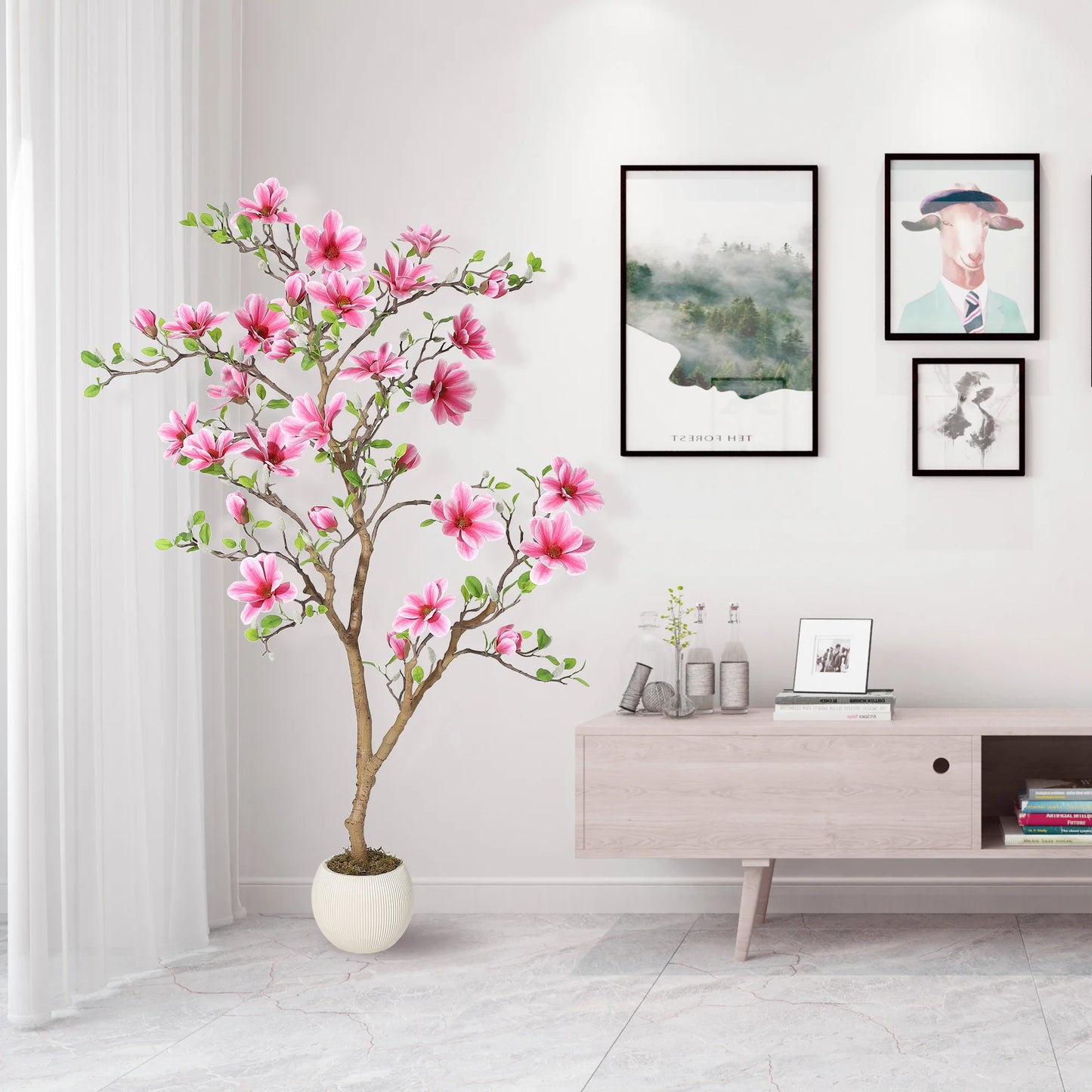 HiMISS Artificial Magnolia Tree For Indoor Home Decoration