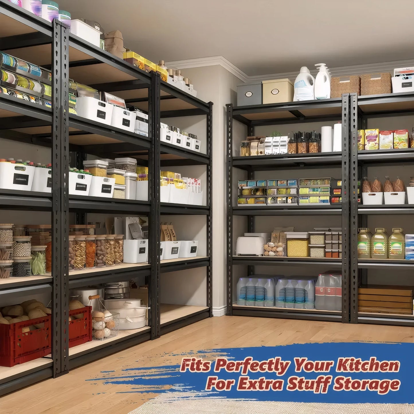 Heavy Duty Adjustable Metal Garage Shelving Unit For Secure Item Organization
