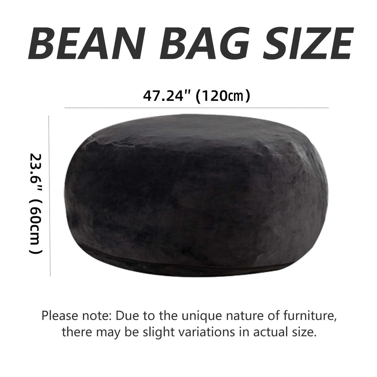 Memory Foam Beanbag Chair With Washable Flannel Cover For Bedrooms