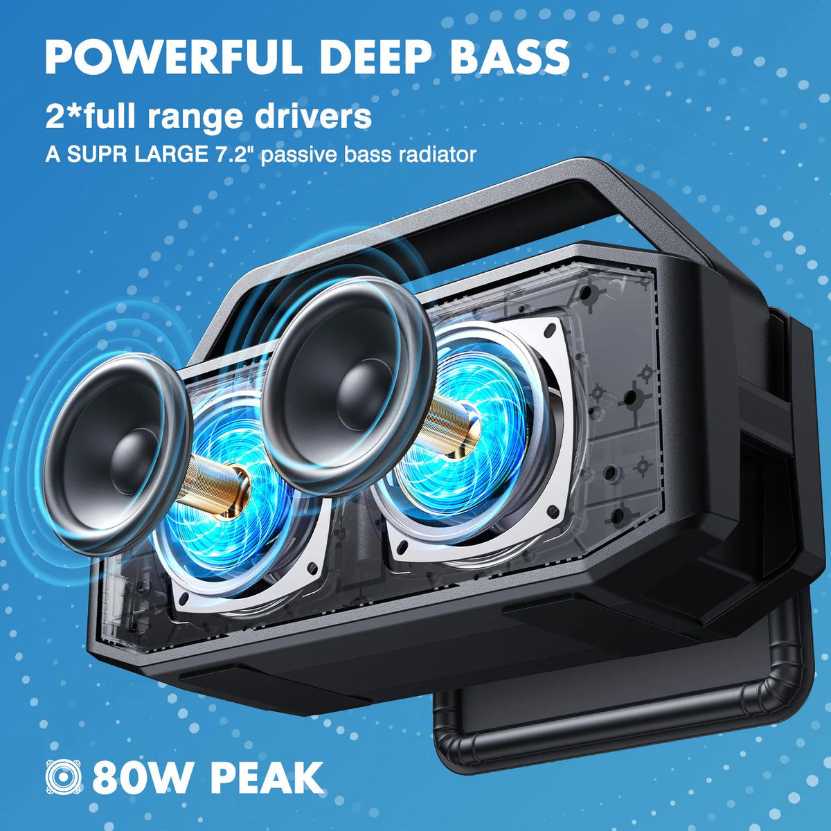 W-KING Portable Bluetooth Speaker With Deep Bass And Waterproof Design