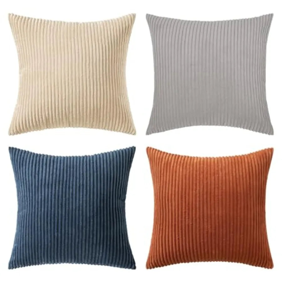 Modern Farmhouse Corduroy Throw Pillow Covers For Home Decor