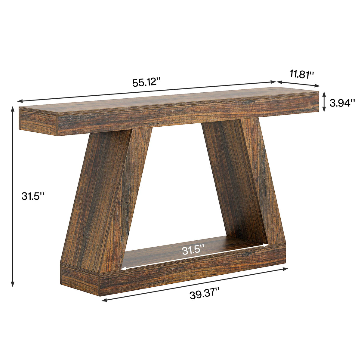 Tribesigns Rustic Industrial Console Table With Storage for Entryway and Living Room