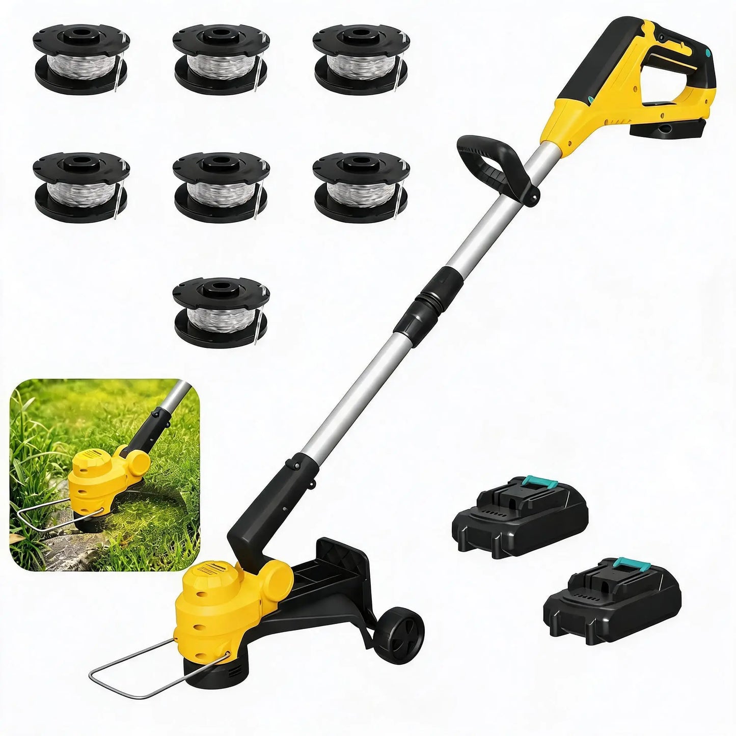 HiMISS Cordless Weed Eater String Trimmer Edger With Batteries